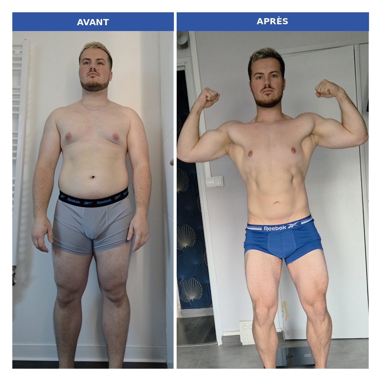 Maxime B. — recomposition corporelle 6 mois, perte de 10 kg