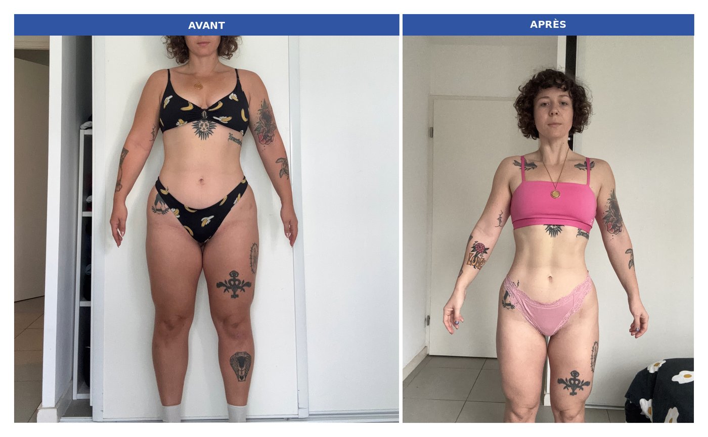 Ophélie — transformation 6 mois, perte de 10 kg, marathon